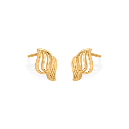 Radiant Flame Stud Gold Earring