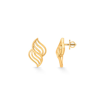 Radiant Flame Stud Gold Earring