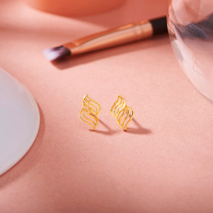 Radiant Flame Stud Gold Earring