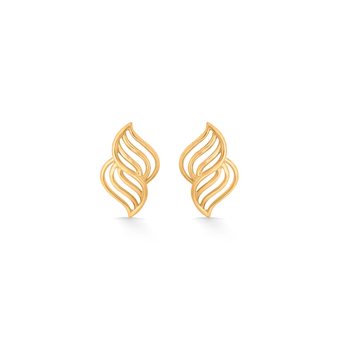 radiant flame stud gold earring