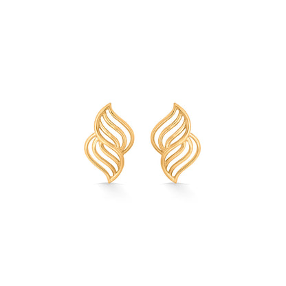 Radiant Flame Stud Gold Earring
