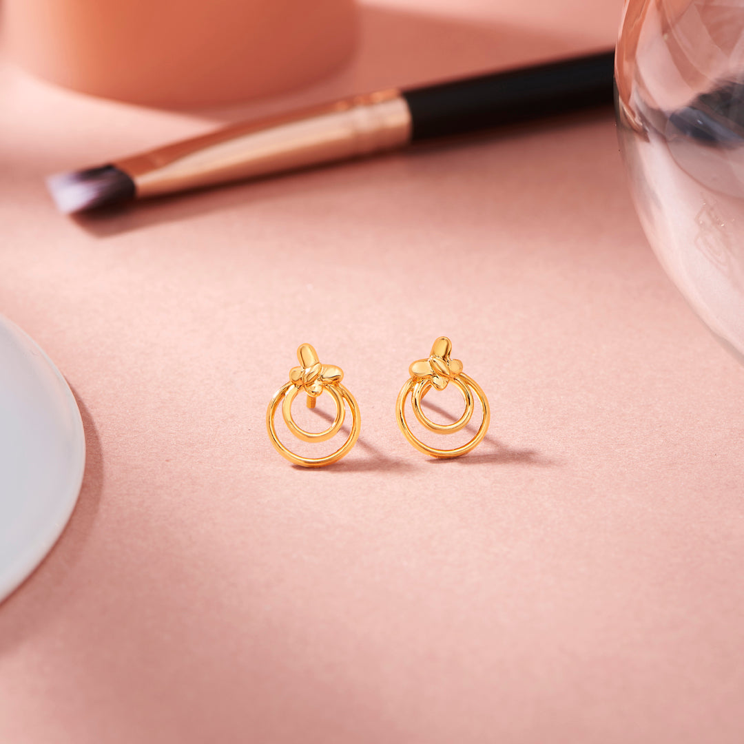 Twin Grace Hoop & Huggie Gold Earring