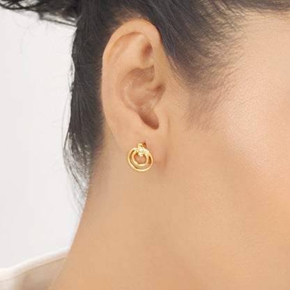 Twin Grace Hoop & Huggie Gold Earring