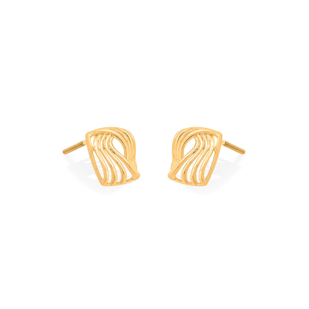 facet flow stud gold earring