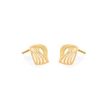 Facet Flow Stud Gold Earring