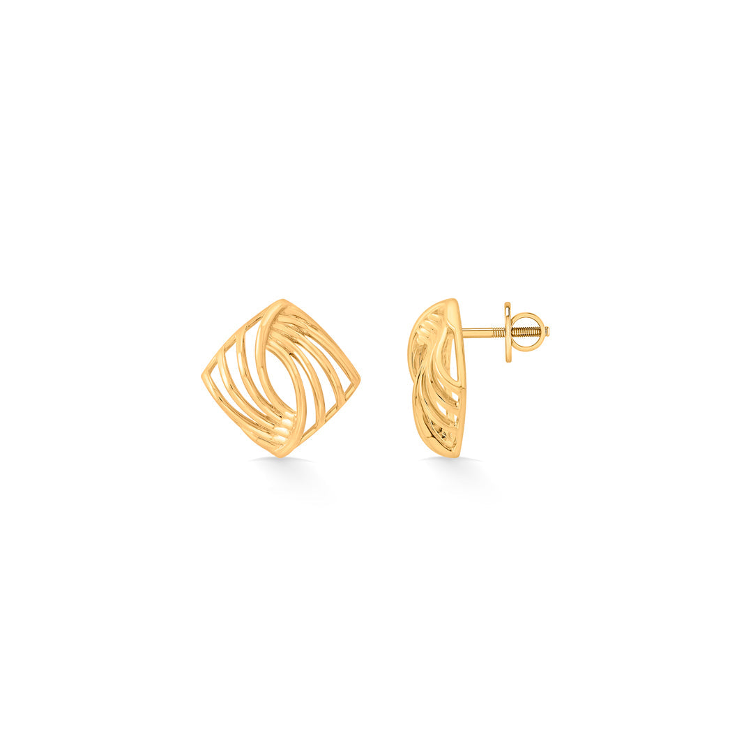 facet flow stud gold earring