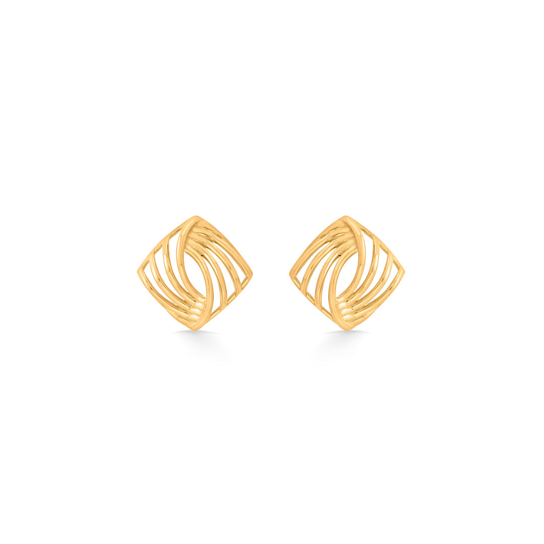 facet flow stud gold earring