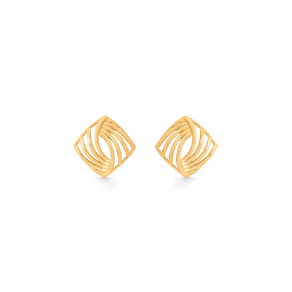 Facet Flow Stud Gold Earring