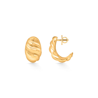 Waves of Nature Hoop & Huggie Gold Earring