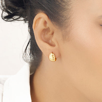 Waves of Nature Hoop & Huggie Gold Earring