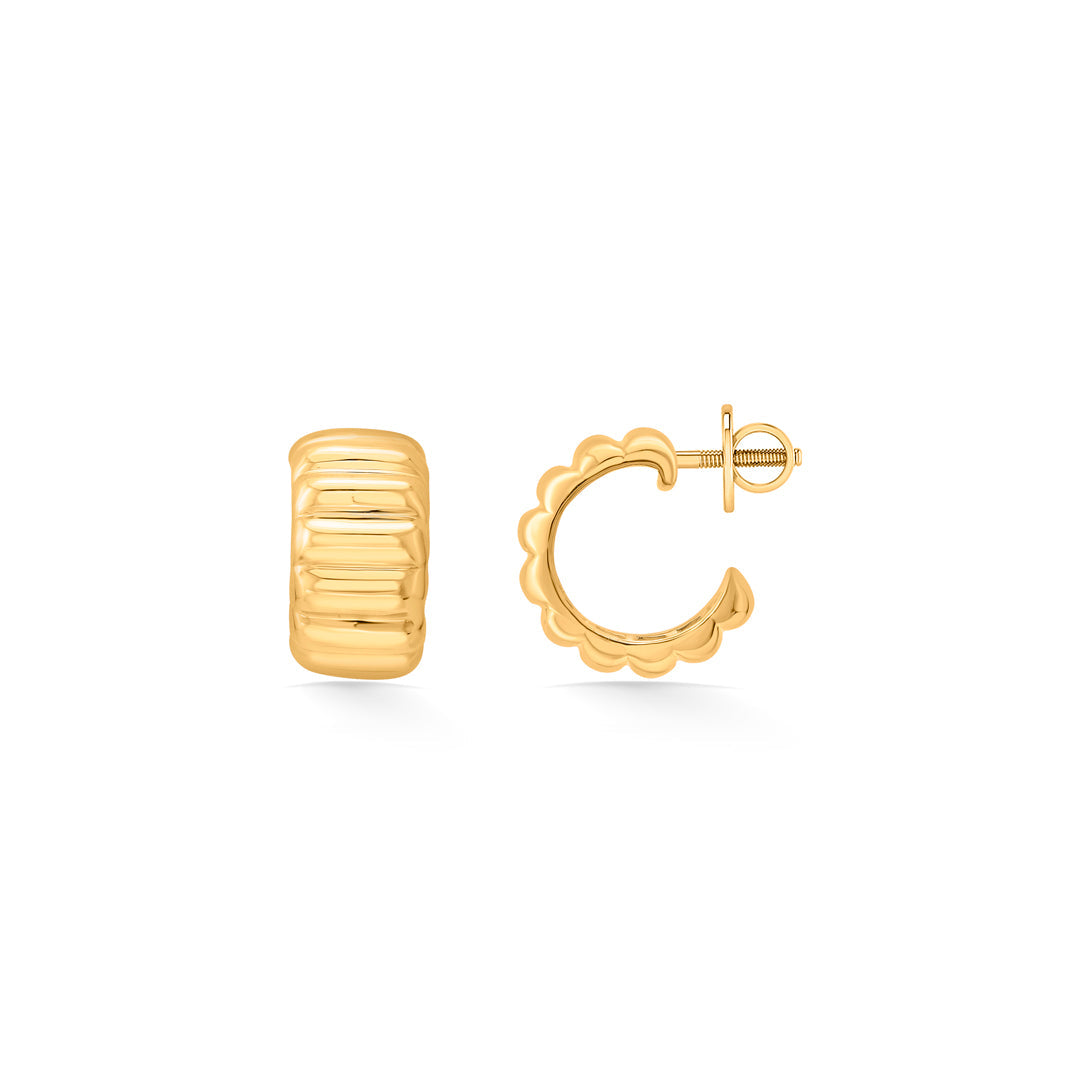 regal ridge hoops & huggies gold earring