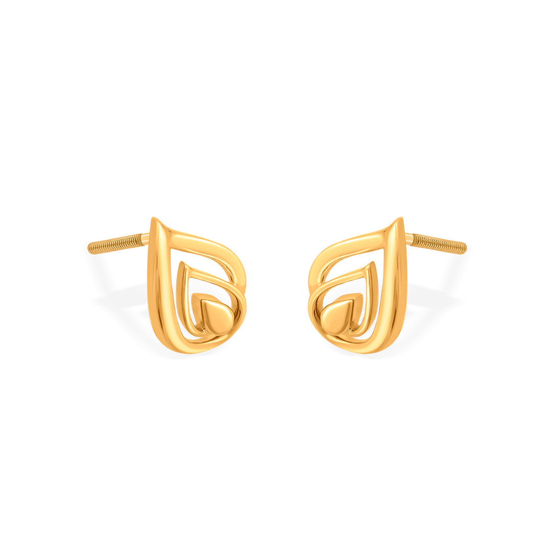 curvy essence stud gold earring