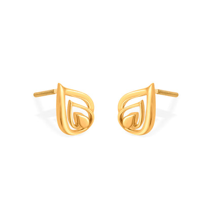 Curvy Essence Stud Gold Earring