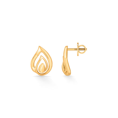 Curvy Essence Stud Gold Earring