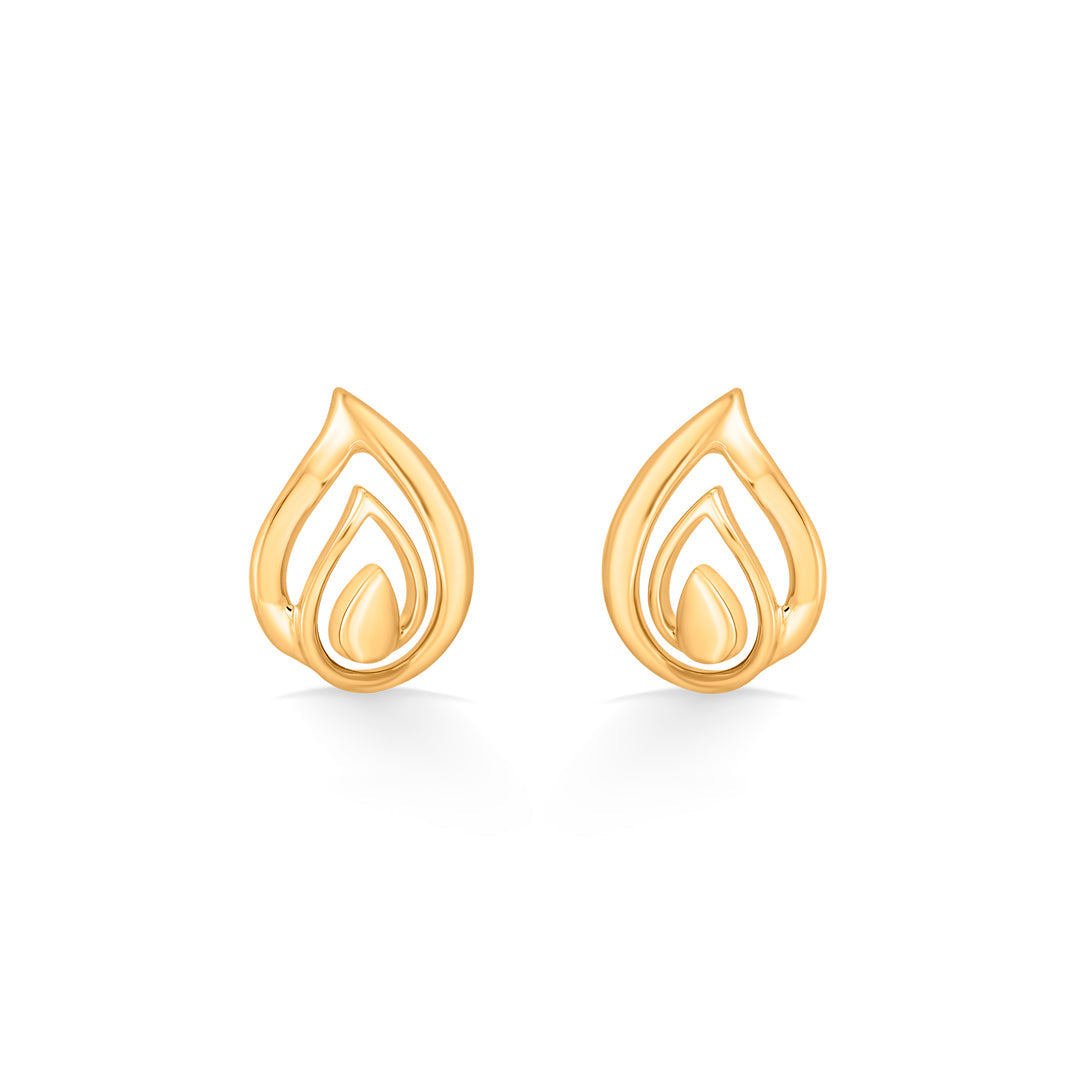 curvy essence stud gold earring