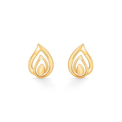 Curvy Essence Stud Gold Earring