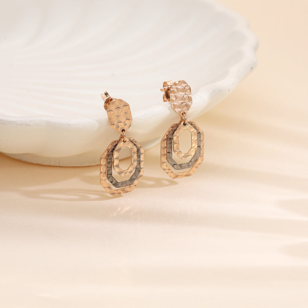 Dew Charm Drops & Dangler Gold Earring