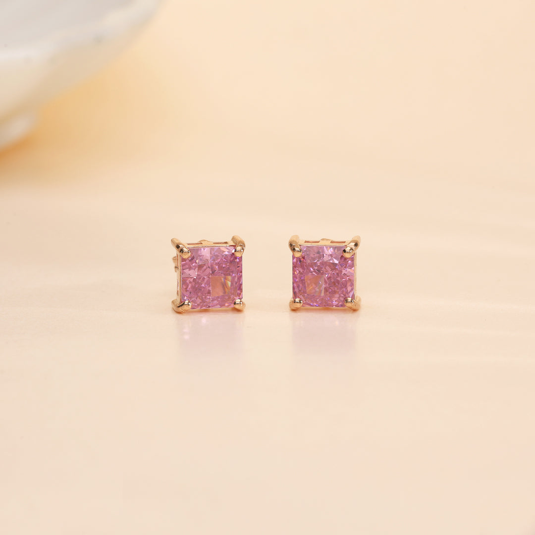 rose glow studs gold earrings