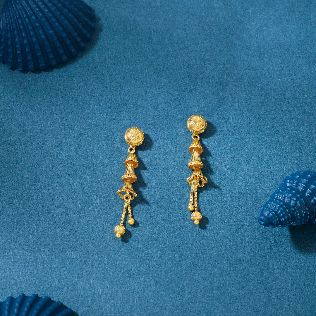 Golden Cascade Drops & Danglers Gold Earrings for Women