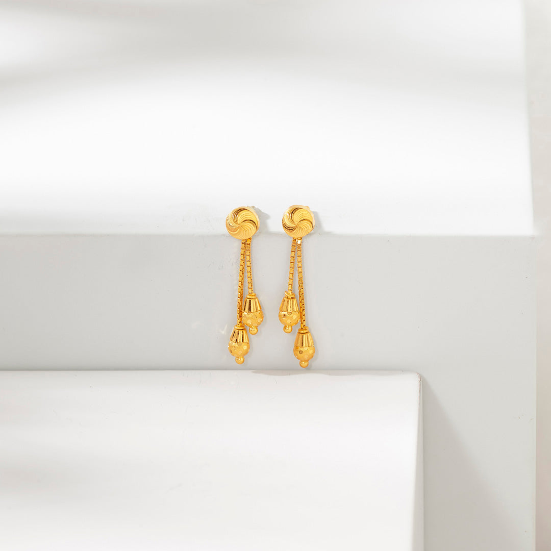 Swirl Grace Drops & Danglers Gold Earrings for Women