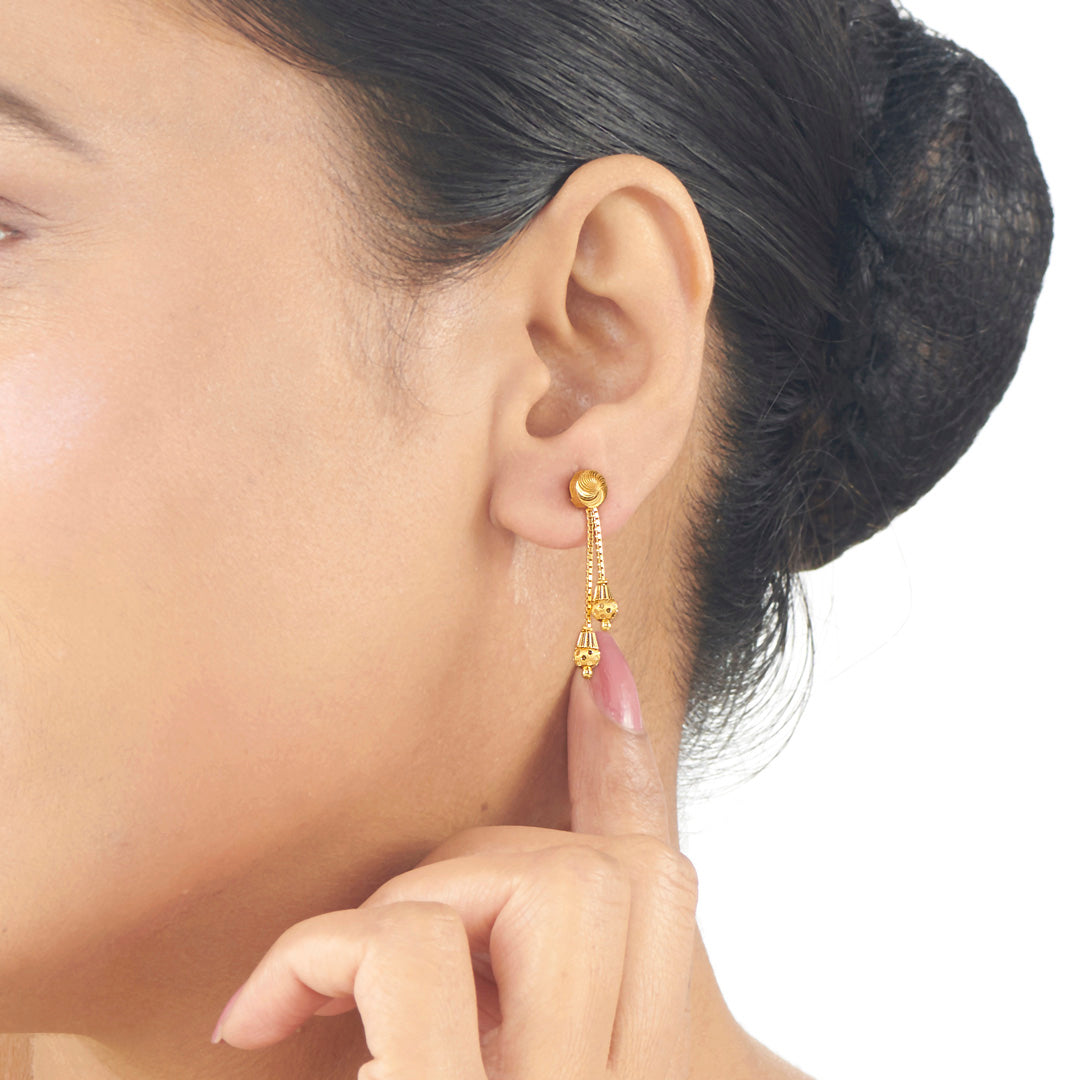 Swirl Grace Drops & Danglers Gold Earrings for Women
