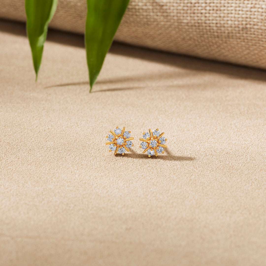 Lily Glow Studs Gold Earrings for Women