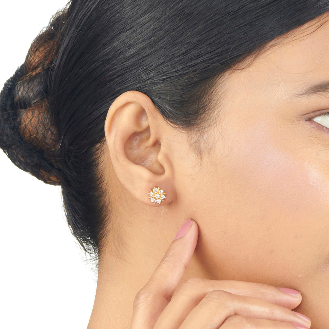 Lily Glow Studs Gold Earrings for Women