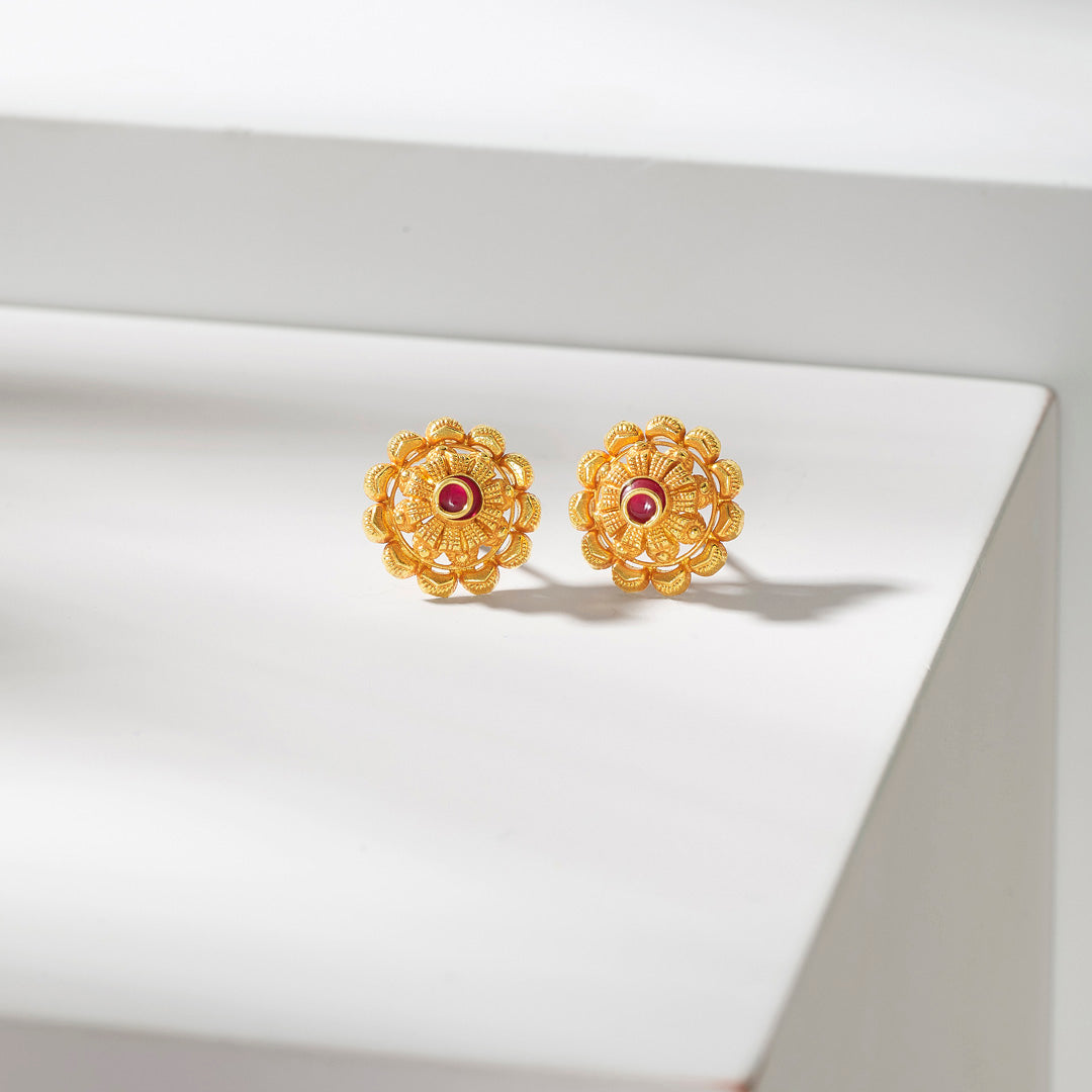 Ranjika Studs Gold Earrings for Women