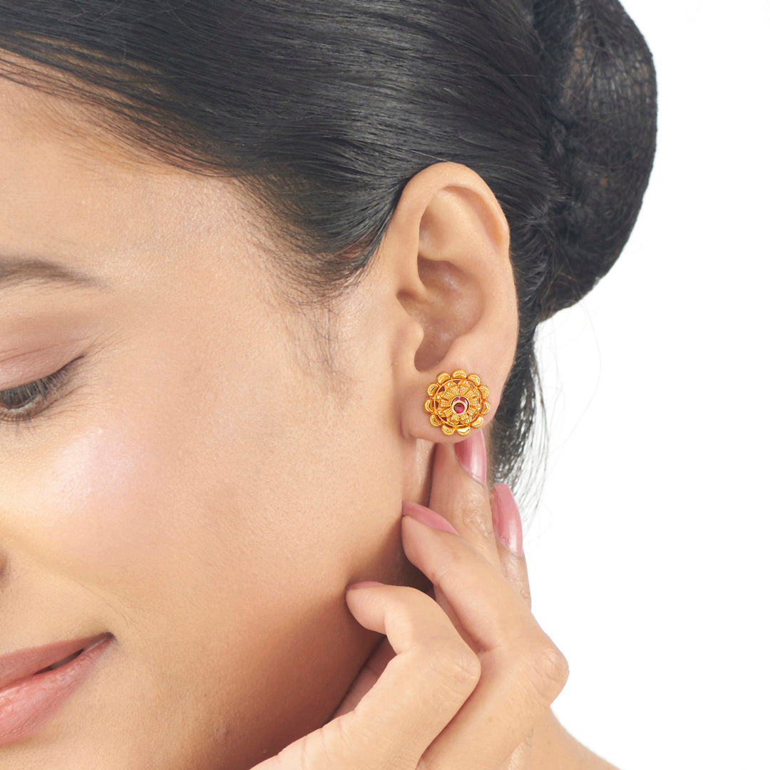 Ranjika Studs Gold Earrings for Women