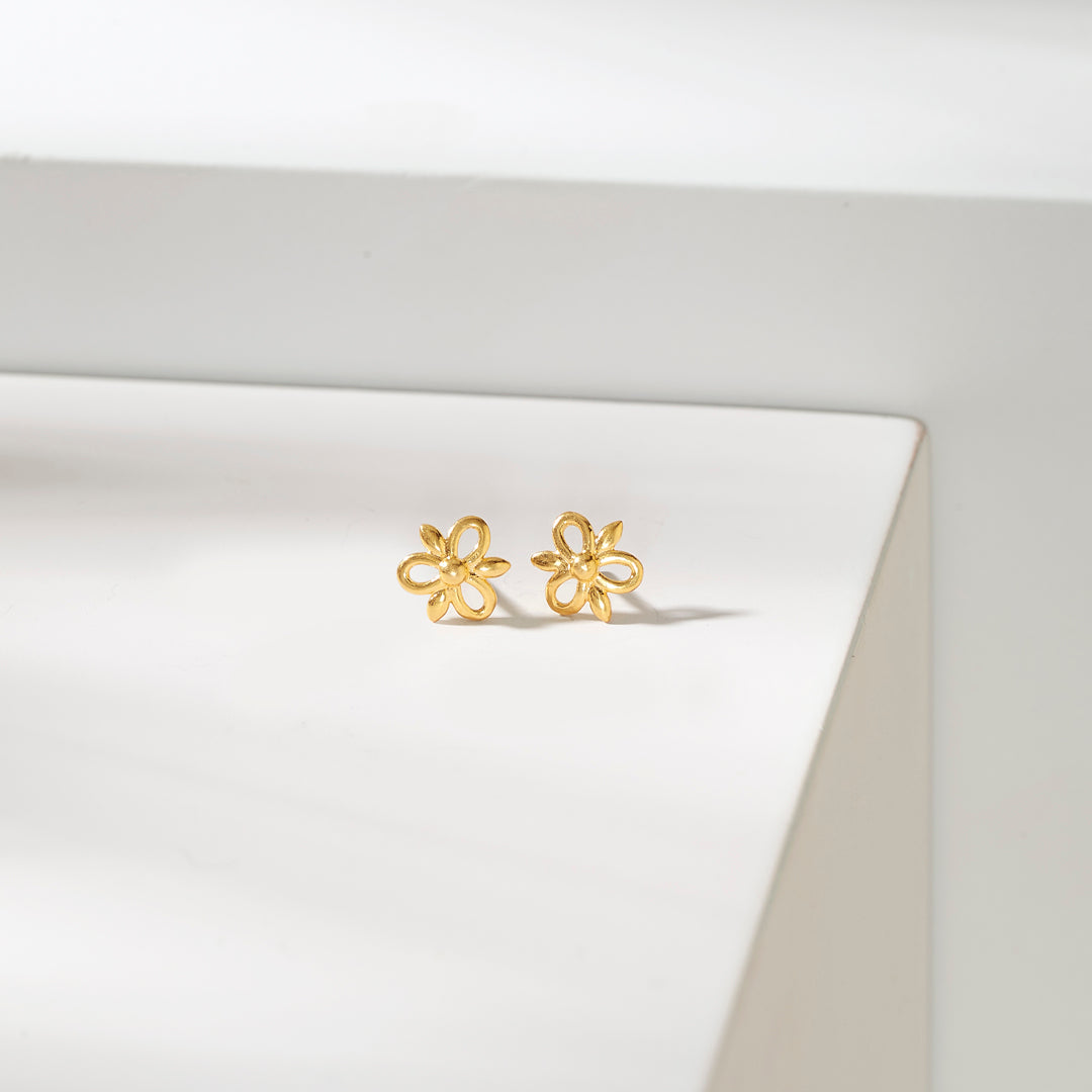 Bright Loops Studs Gold Earrings for Women