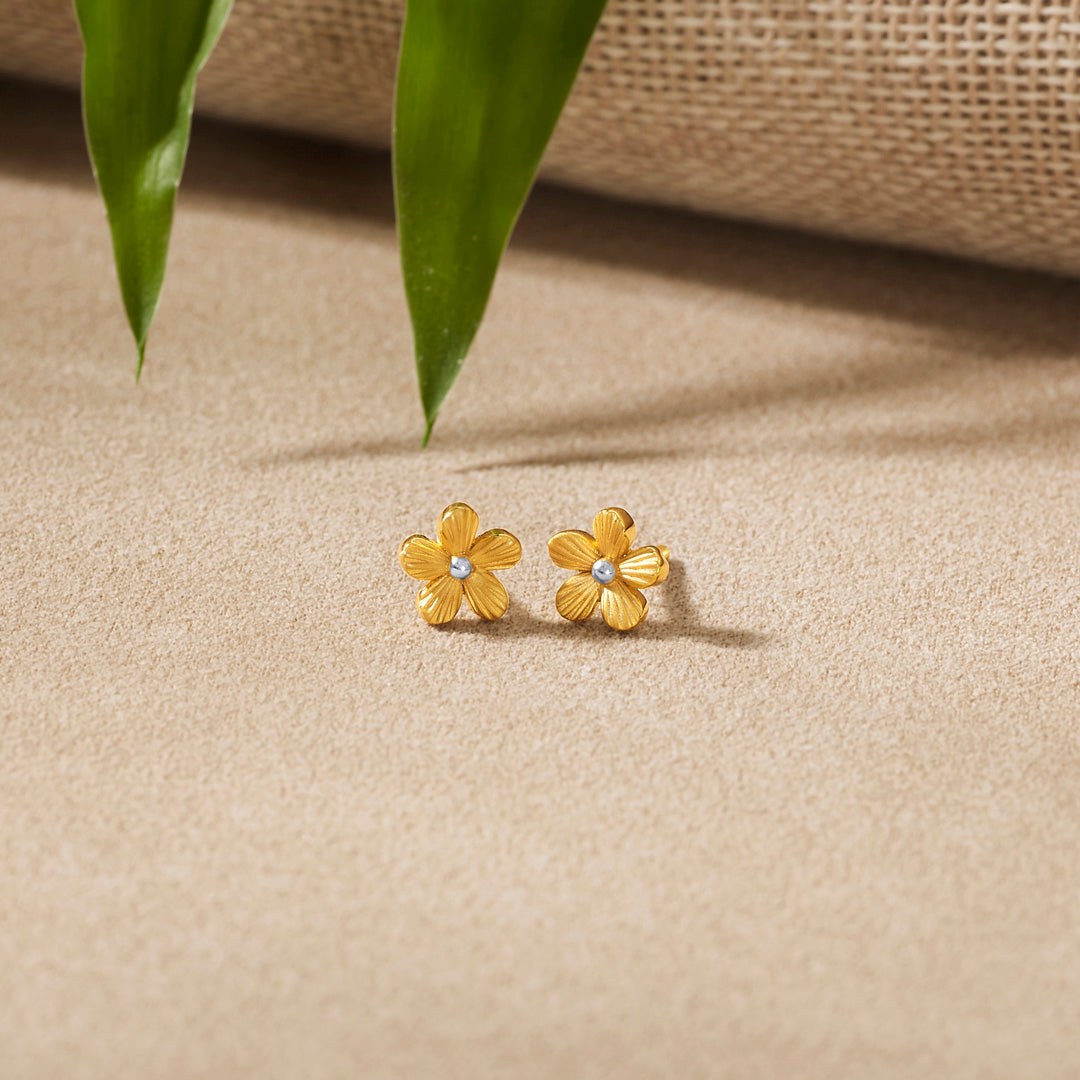 Bright Bloom Studs Gold Earrings for Women