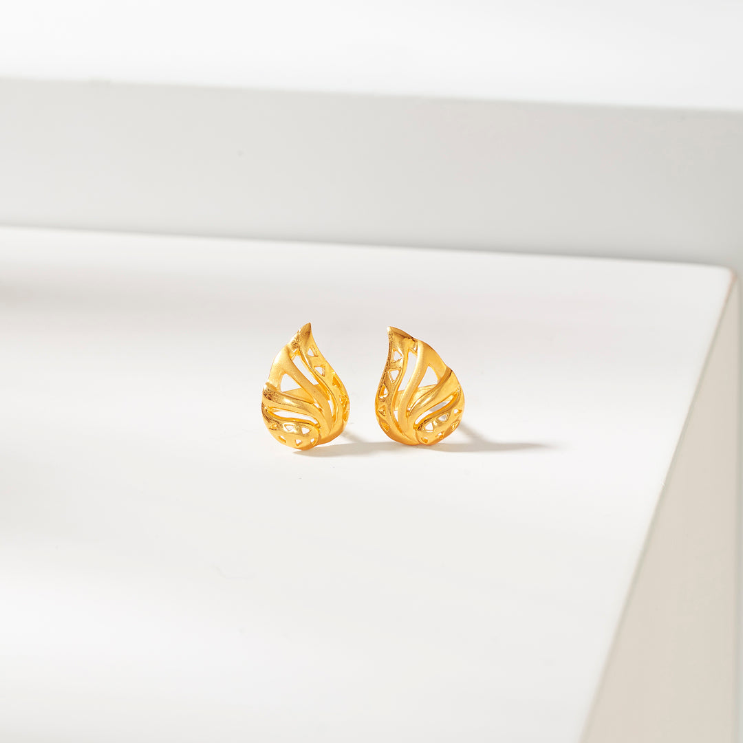 Golden Flare Studs Gold Earrings for Women