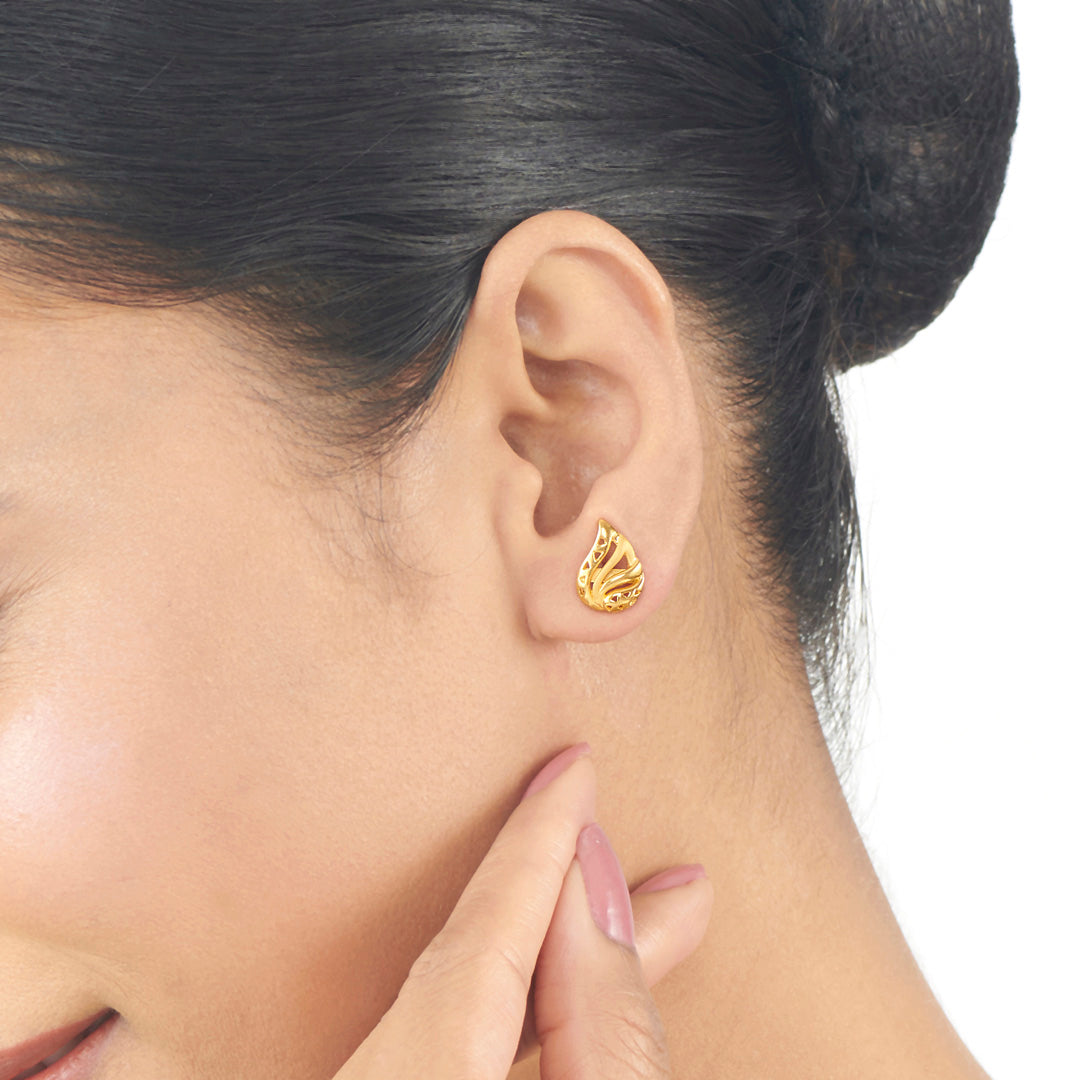 Golden Flare Studs Gold Earrings for Women