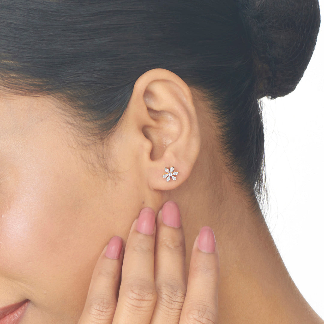 Charming Lily Studs Gold Earrings for Women