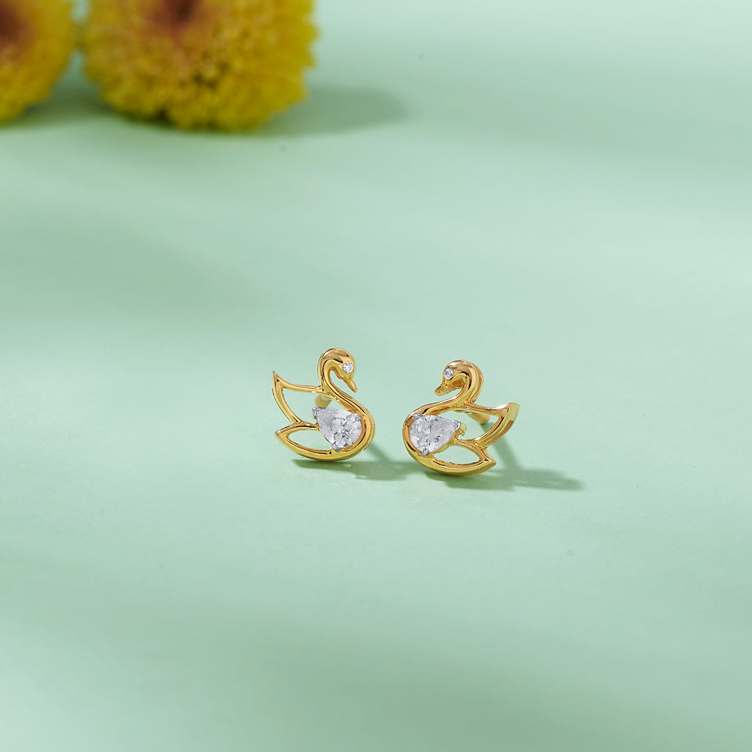 Golden Peace Studs Gold Earrings for Women