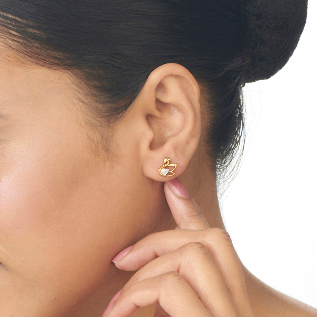Golden Peace Studs Gold Earrings for Women