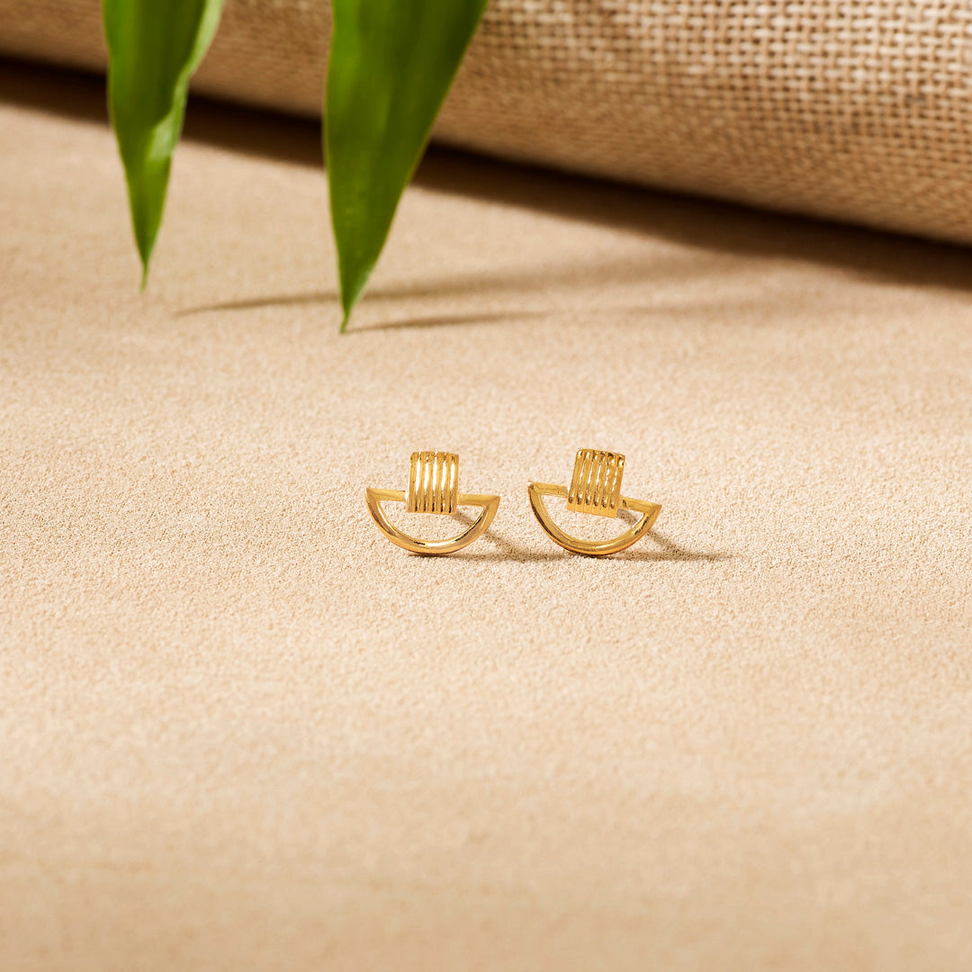 Golden Reverie Studs Gold Earrings for Women