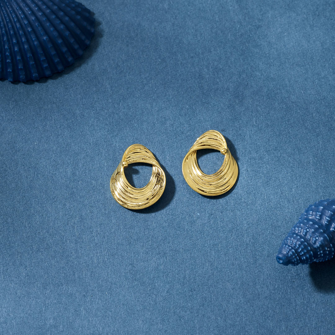 Graceful Gleam Studs Gold Earrings for Women