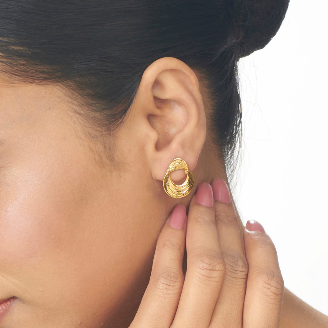 Graceful Gleam Studs Gold Earrings for Women