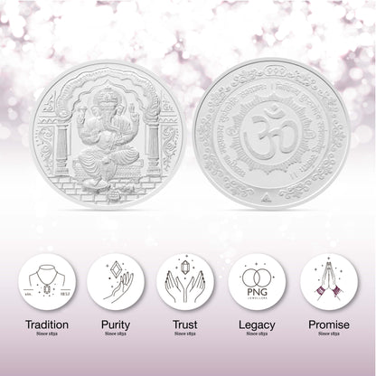 100 gms Ganesha Om Silver Coin