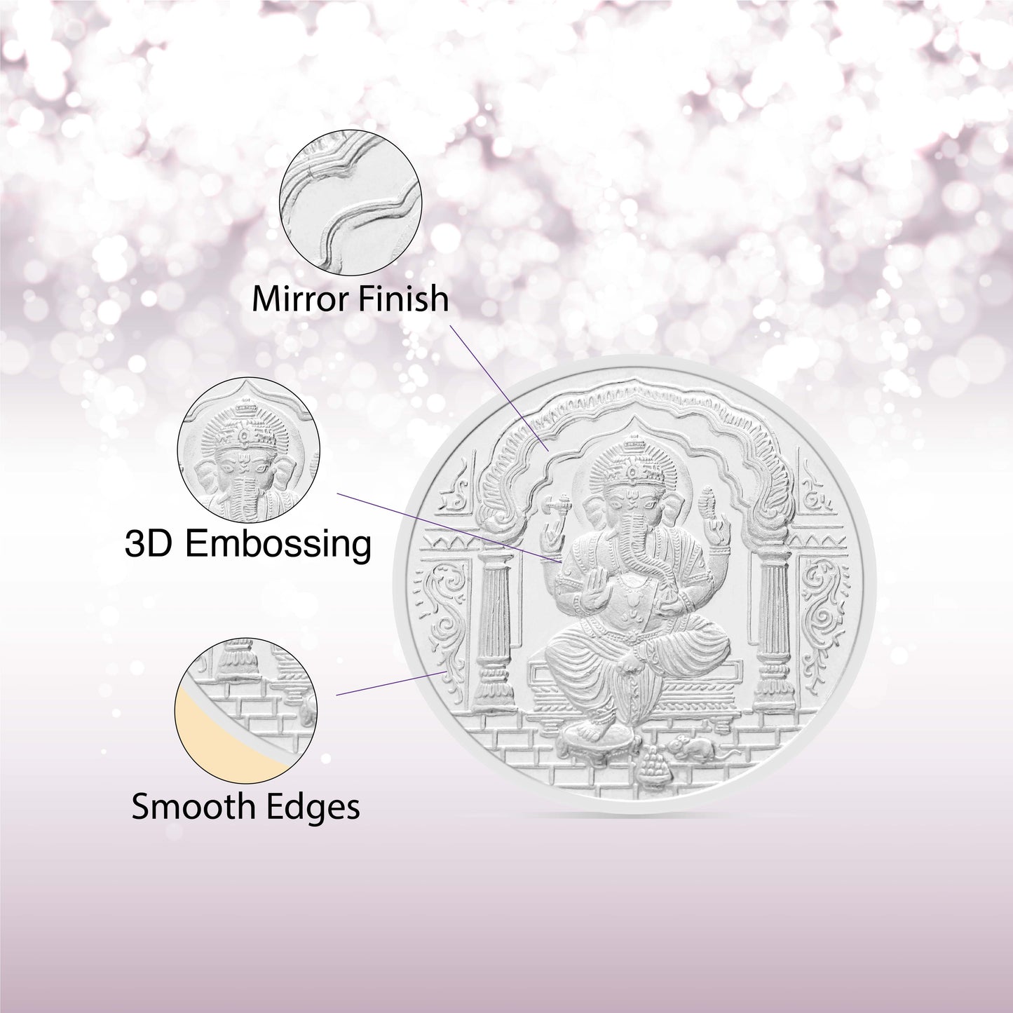 5 gms ganesha om silver coin