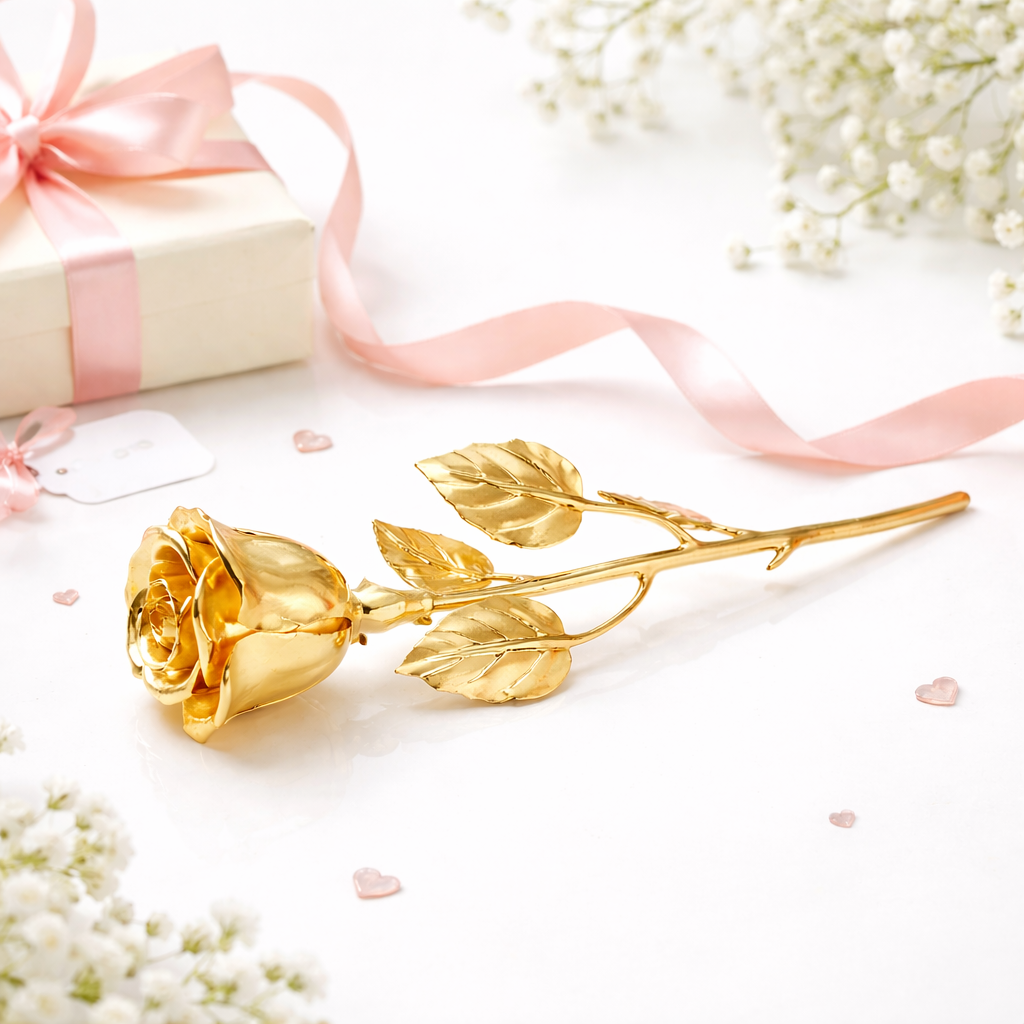 timeless rose – a symbol of eternal love (gold  plated)