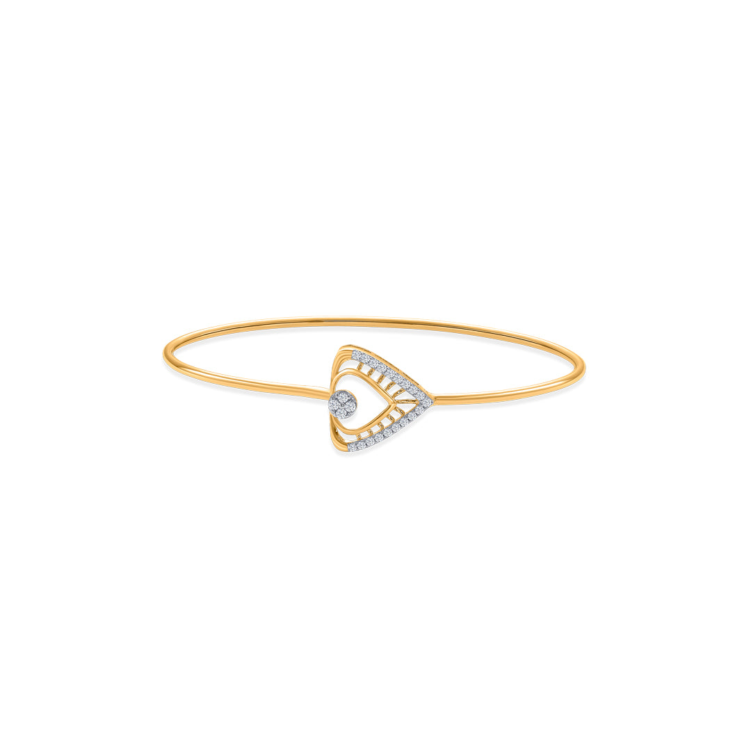 Charm Gold & Diamond Oval Bracelet For Women