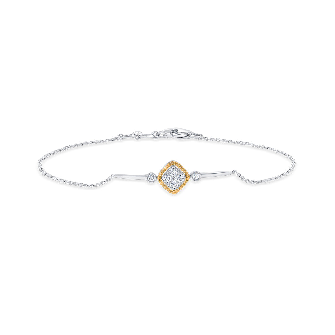 Globes Gold & Diamond Flexible Bracelet For Women