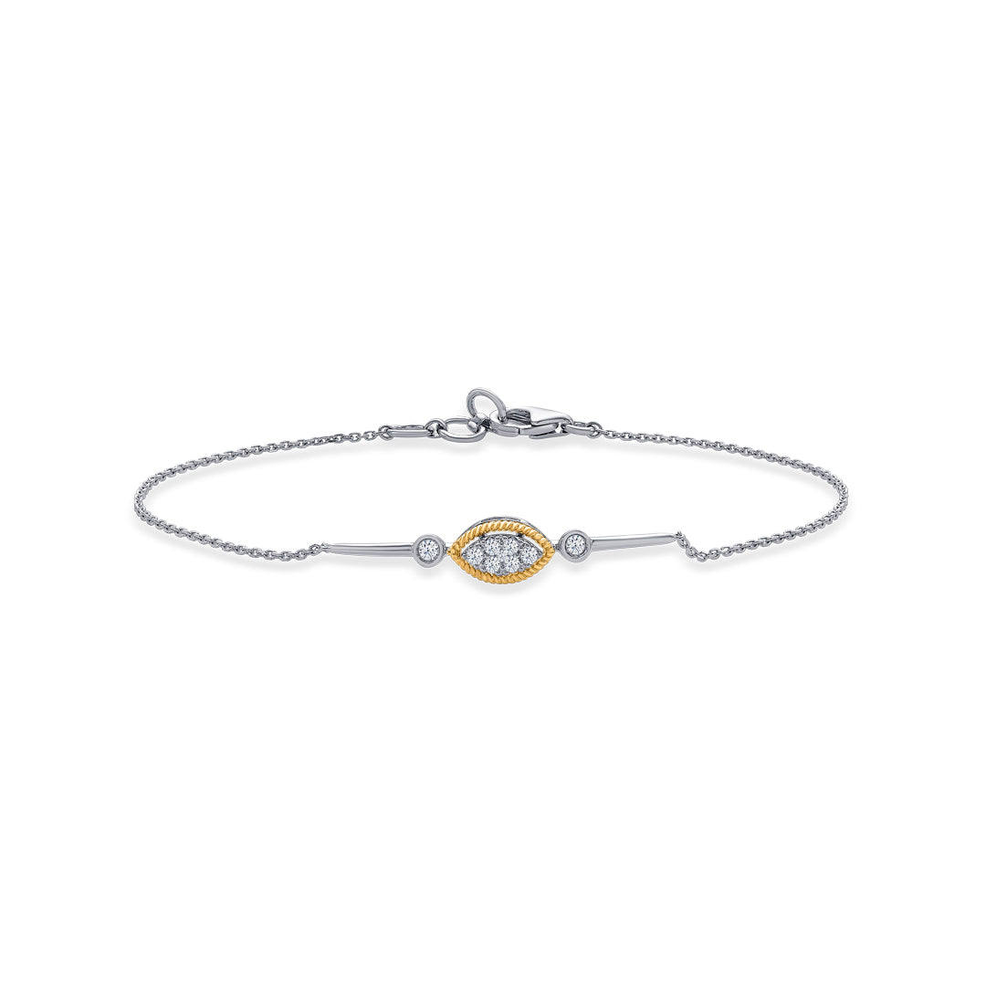 Xanthe Gold & Diamond Flexible Bracelet For Women