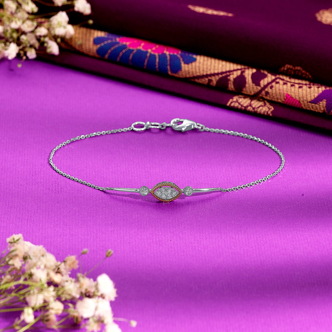 Xanthe Gold & Diamond Flexible Bracelet For Women