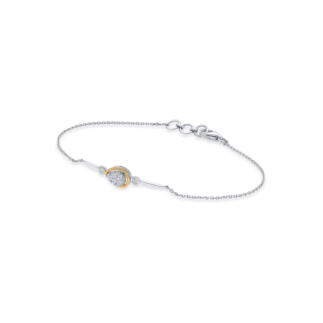 gold & diamond flexible bracelet