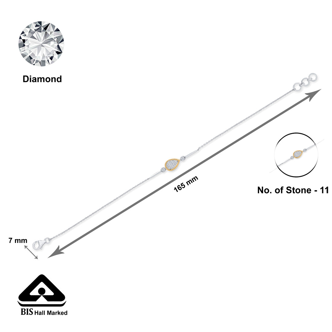 gold & diamond flexible bracelet