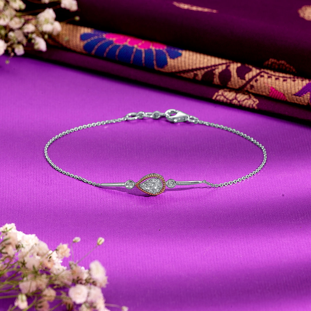 gold & diamond flexible bracelet