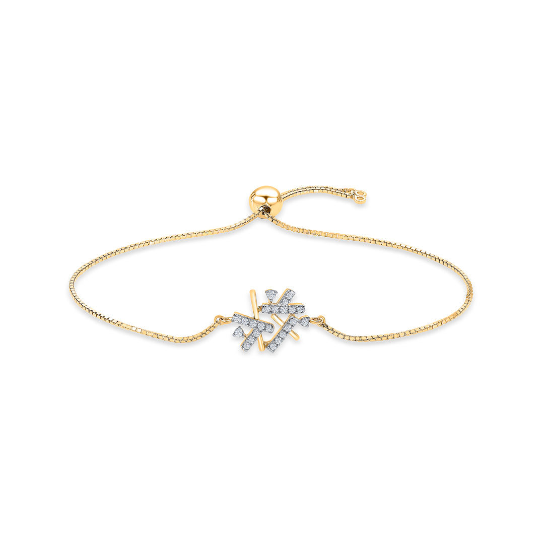 Blooming Grace Gold & Diamond Bracelet For Women